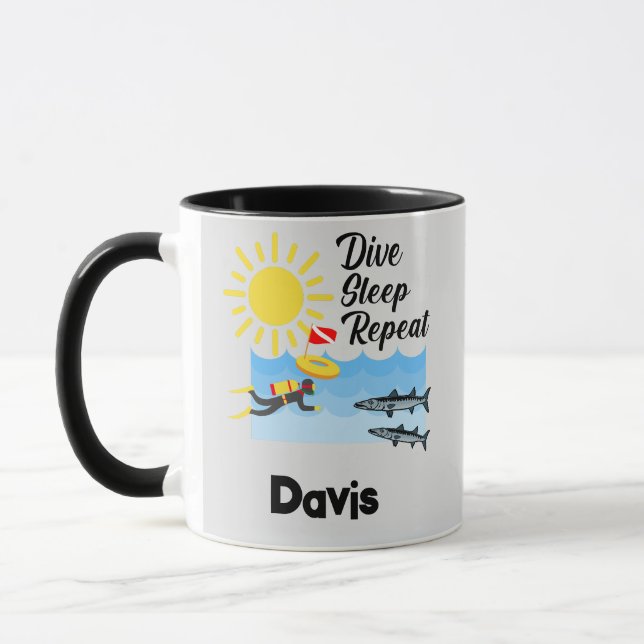 Dive Sleep Repeat Design - Combo Mug (Left)