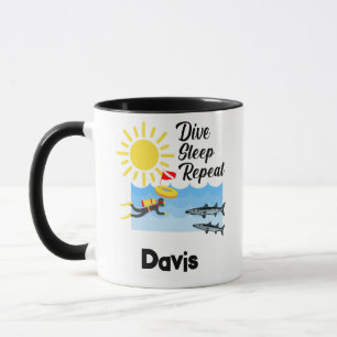 Dive Sleep Repeat Design - Combo Mug