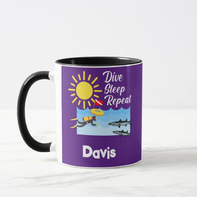 Dive Sleep Repeat Design - Combo Mug (Left)
