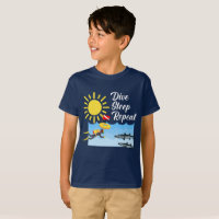 Dive Sleep Repeat Design - Kids' Basic T-Shirt