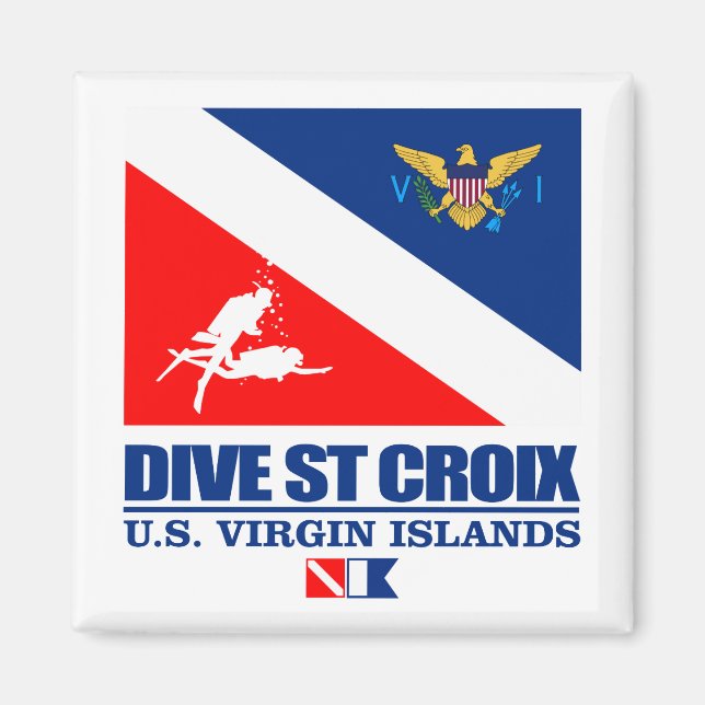 Dive St Croix (sq) Magnet (Front)