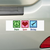 Dive Team Peace Love Diving Bumper Sticker (On Car)