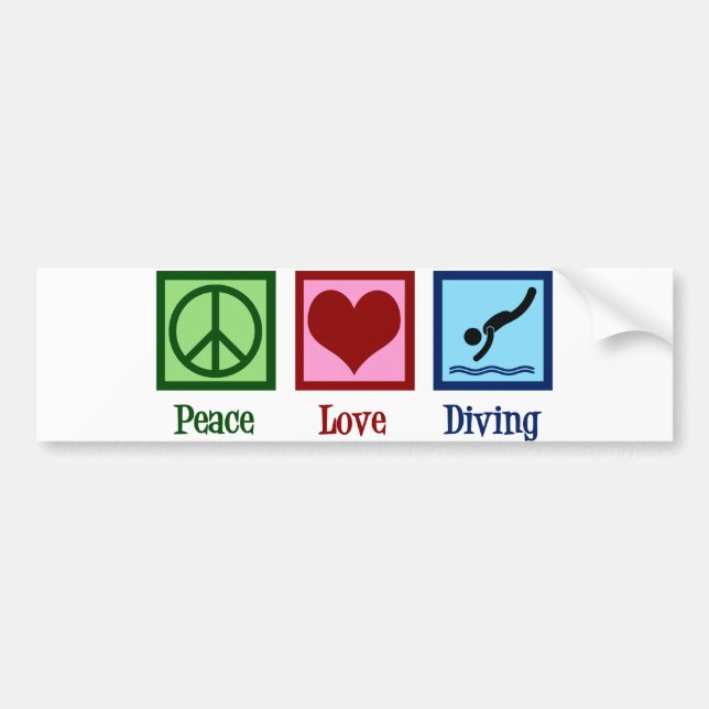 Dive Team Peace Love Diving Bumper Sticker (Front)
