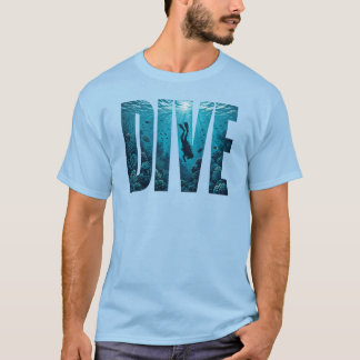 Dive Underwater Scene Typography Design T-Shirt