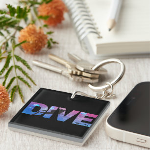 DIVE with scuba divers Key Ring