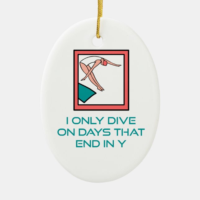 DiveChick Days Ceramic Ornament (Front)