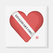 Diveheart Heart Refrigerator Magnet