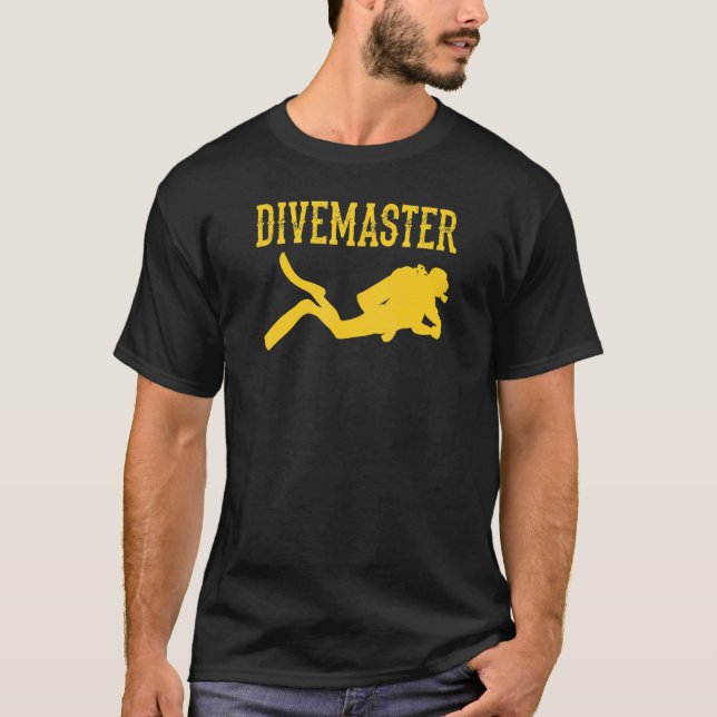 Divemaster Scuba Diving Instructor Dive Flag Style T-Shirt (Front)