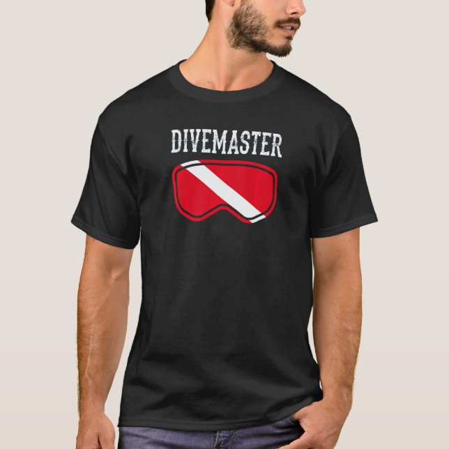 Divemaster Scuba Diving Instructor Dive Flag Style T-Shirt (Front)