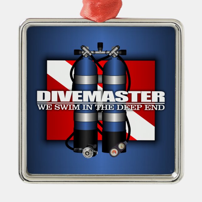 Divemaster (Scuba Tanks) Metal Tree Decoration (Front)