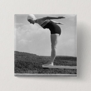 Diver 15 Cm Square Badge