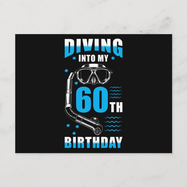 Diver 60th Birthday Gift Postcard (Front)