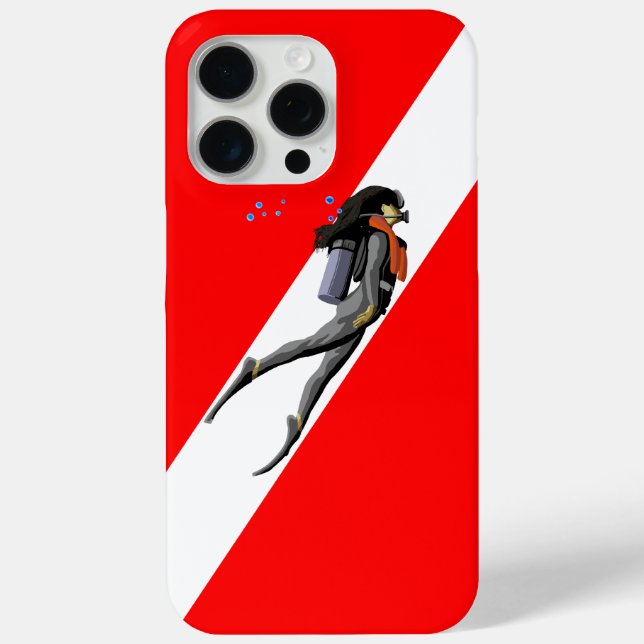 Diver And Dive Flag Case-Mate iPhone Case (Back)