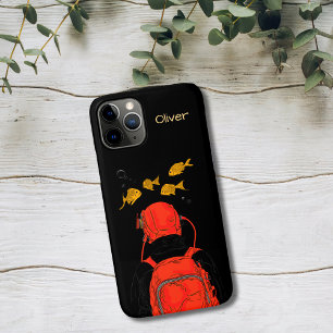 Diver and Golden Fish iPhone 11 Pro Case