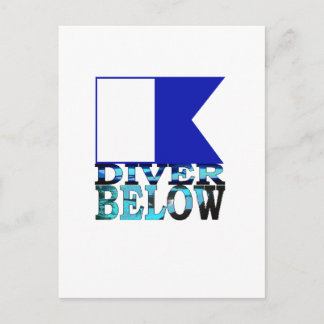 diver below blue post card