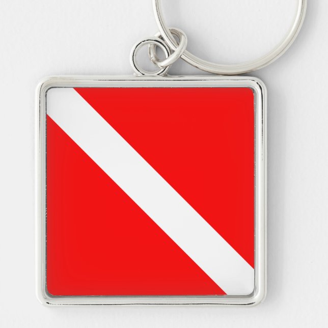 Diver Down Classic Flag Key Ring (Front)