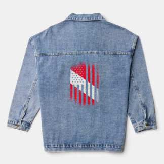 Diver Down Flag American Flag Patriot Scuba Diver  Denim Jacket