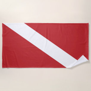 Diver Down Flag Beach Towel