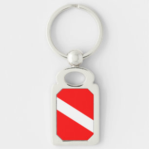 Diver Down Flag Key Ring