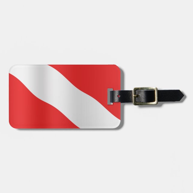 Diver down flag luggage tag (Front Horizontal)