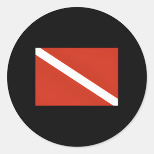 Diver Down Flag Scuba Diving Classic Round Sticker