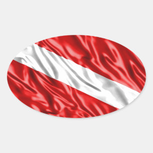 Diver Flag Oval Sticker