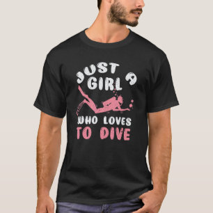 Diver Girls Women Scuba Diving Underwater Swimming T-Shirt
