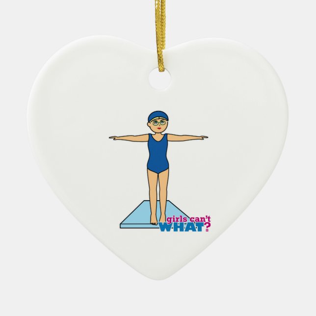 Diver - Medium Ceramic Ornament (Front)