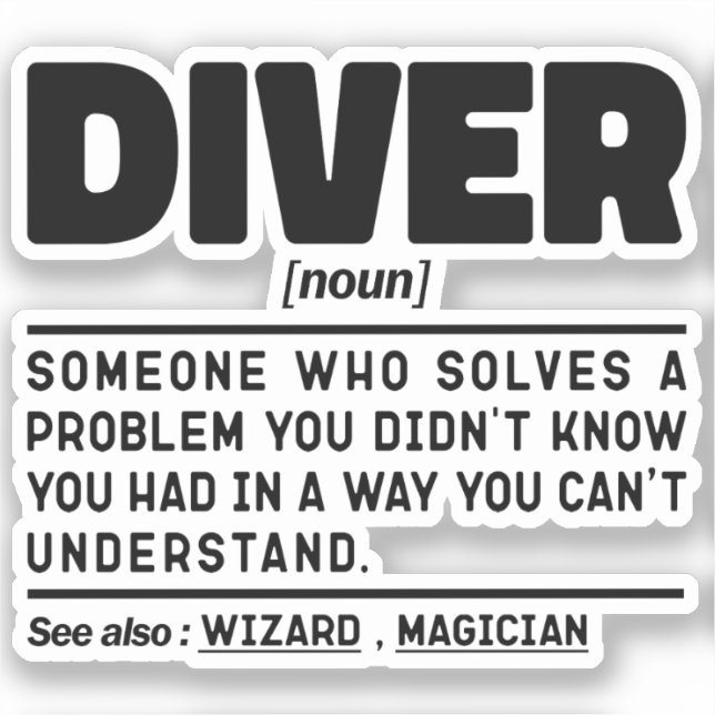 Diver Noun Scuba Diving Instructor Vacation Lovers (Front)