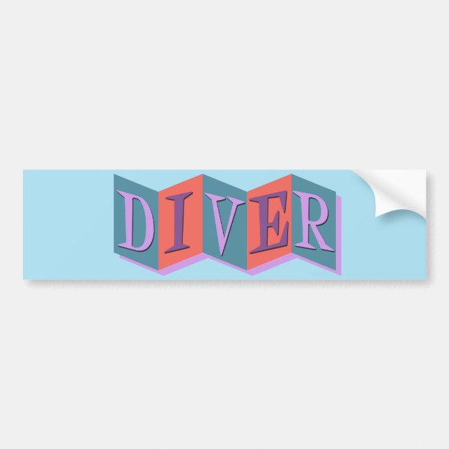 Diver (retro sign) bumper sticker (Front)