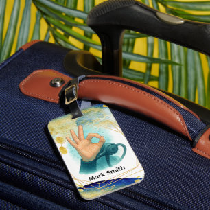 Diver Signal O. K.  a circle with  thumb  Luggage Tag