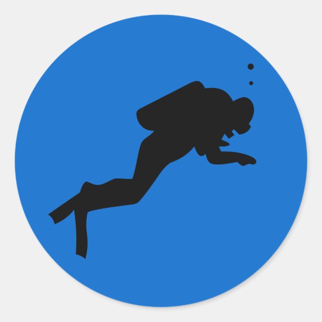 Diver Silhouette - Round Sticker (Front)