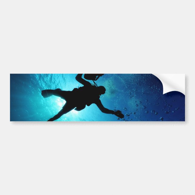 Diver underwater bumper sticker (Front)