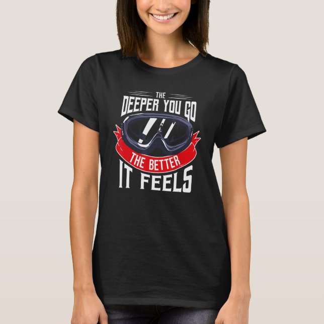 Diver With Diving Goggles And Michigan Diving Flag T-Shirt (Front)