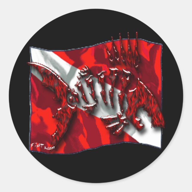 DiverDown Collection Classic Round Sticker (Front)