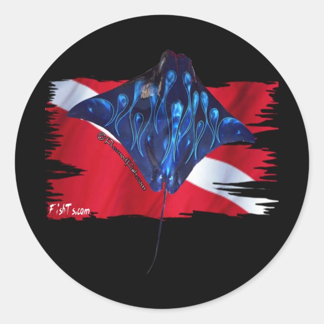 DiverDown Flag Creations Classic Round Sticker (Front)