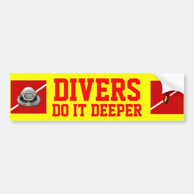 DIVERS DO IT DEEPER BUMPER STICKER (Front)