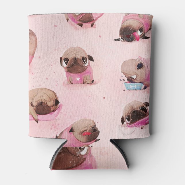 Diverse colourful patterns, vintage style. can cooler (Front)