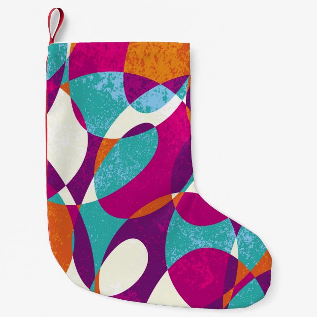 Diverse colours, vintage pattern collection. small christmas stocking (Front)