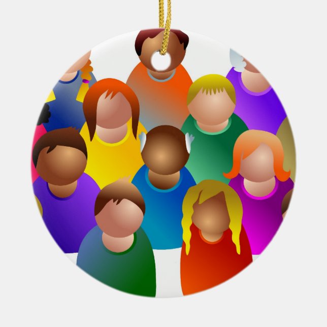 Diverse Community Ceramic Ornament (Front)
