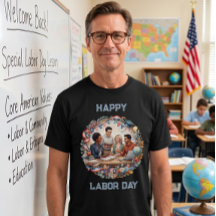Diverse Educators Patriotic Labour Day Team Art