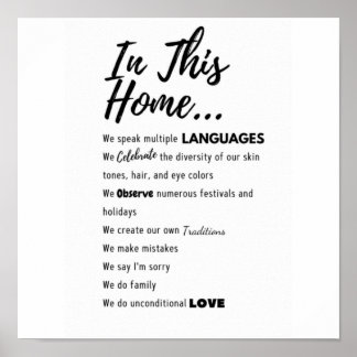 Diverse family products poster