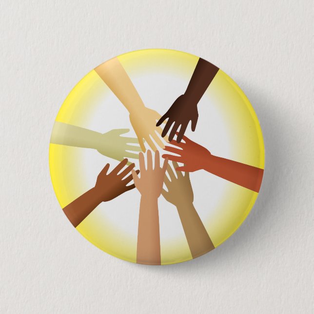 Diverse Hands 6 Cm Round Badge (Front)