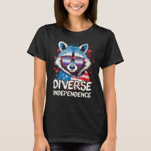 Diverse Independence  Raccoon Butch Lesbian Sungla T-Shirt