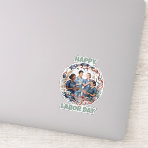 Diverse Nursing Team Patriotic Labour Day Art