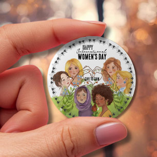 Diverse watercolor portraits   Give To Gain 10 Cm Round Badge