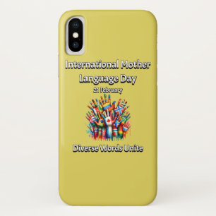 Diverse Words Unite.  Mother Language Day. iPhone X Case