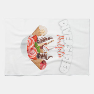 Diversified Portfolio Ice Cream Illustration Fun Tea Towel