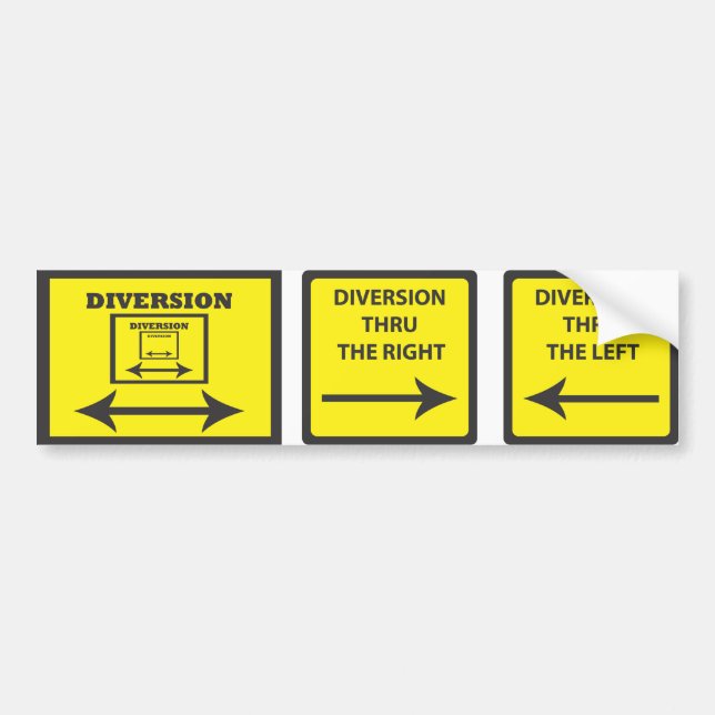 DIVERSION SIGNS BUMPER STICKER (Front)