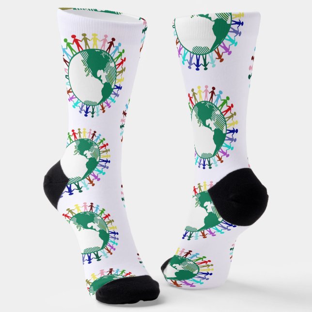 Diversity Around the World Socks (Angled)
